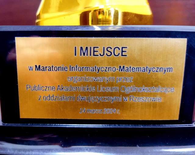 I miejsce w Maratonie Informatyczno – Matematycznym. - Obrazek 3