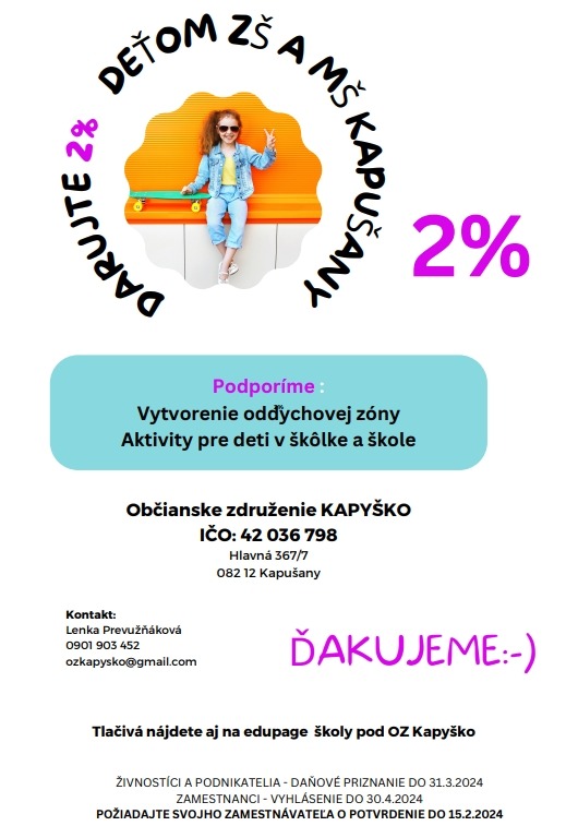 2% dane pre OZ Kapyško - Obrázok 1