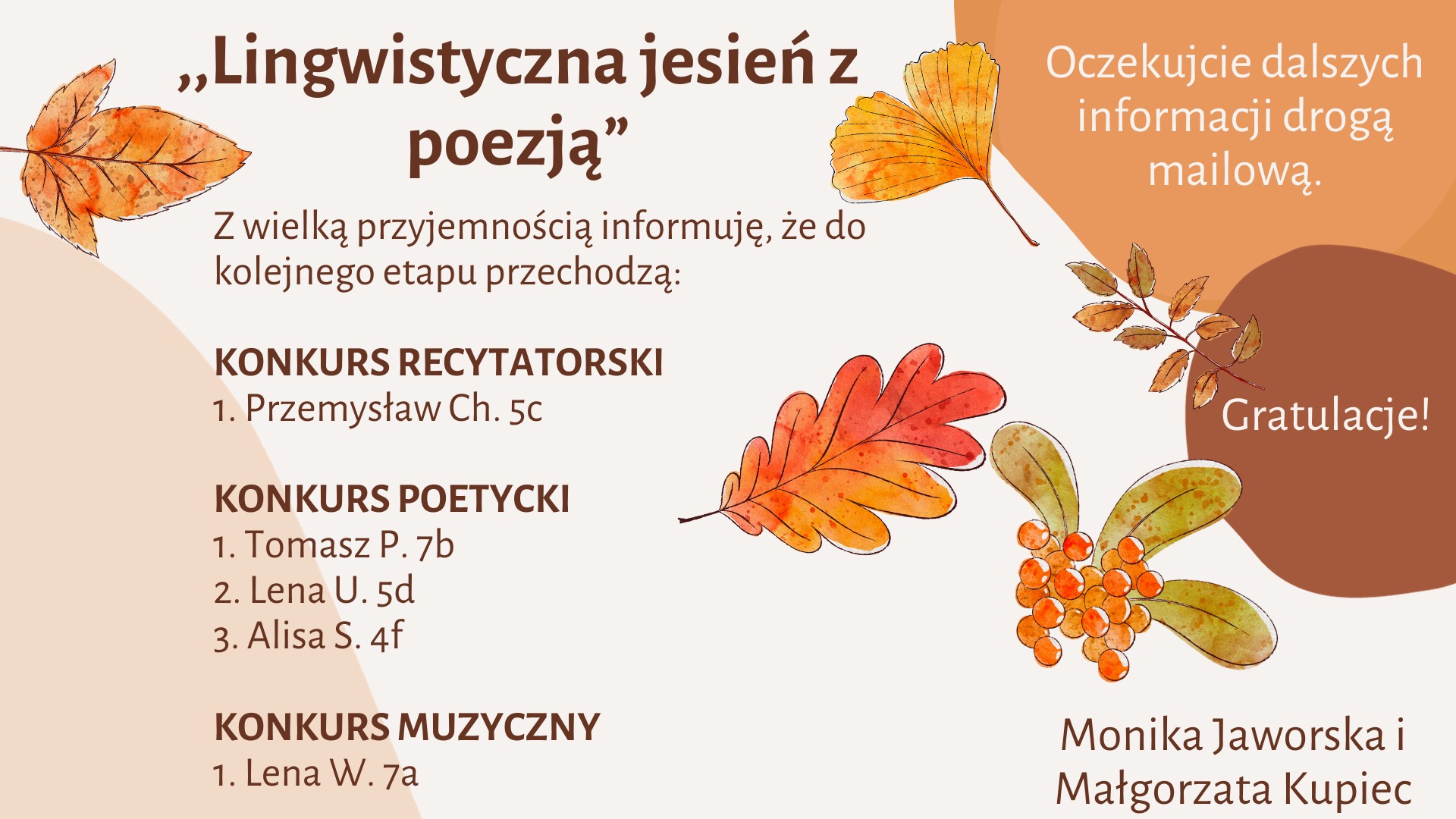 Lingwistyczna jesień z poezją - wyniki - Obrazek 1