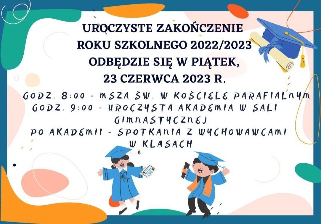 UROCZYSTE ZAKOŃCZENIE ROKU SZKOLNEGO 2022/2023 - Obrazek 1