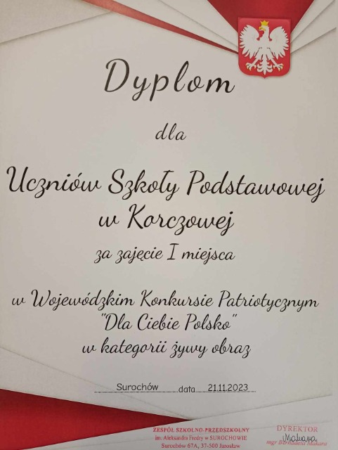 Sukces w Konkursie Patriotycznym „Dla Ciebie Polsko”  - Obrazek 1