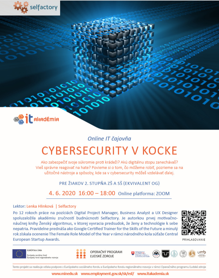 Pozvánka pre žiakov do online IT Čajovne s témou „Cybersecurity v kocke.“  - Obrázok 1