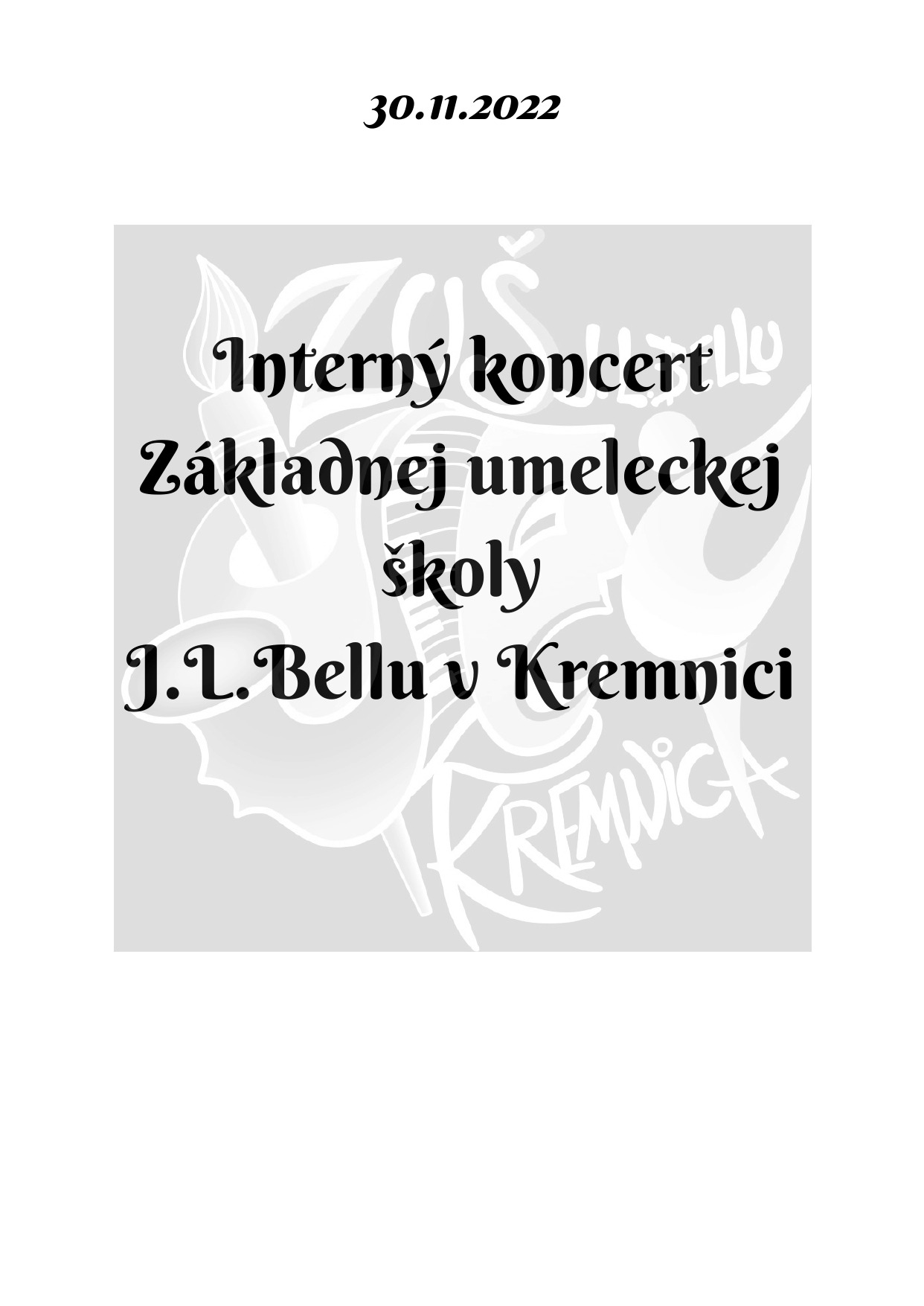 Pozvánka na online interný koncert dnes 30.11. o 17:00 - Obrázok 1